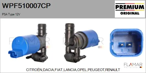 FLAMAR Waschwasserpumpe, Scheibenreinigung - WPF510007CP - TothCarparts