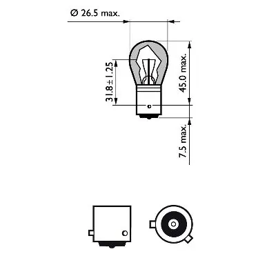 PHILIPS Glühlampe, Blinkleuchte - 12496LLECOCP - TothCarparts