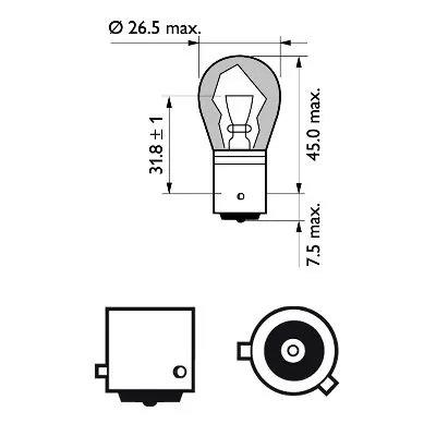 PHILIPS Glühlampe, Blinkleuchte - 12496NACP - TothCarparts