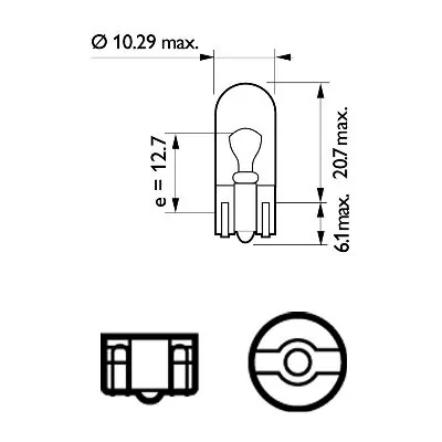 PHILIPS Glühlampe, Park-/Positionsleuchte - 12961LLECOB2 - TothCarparts