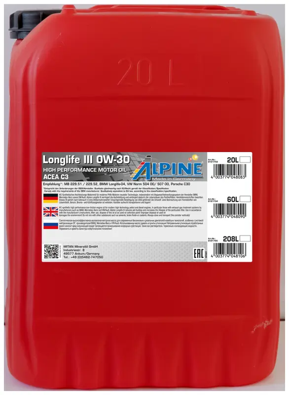 ALPINE Motoröl - 0121753 - TothCarparts