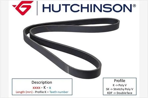 HUTCHINSON Keilrippenriemen - 1733 K 6 - TothCarparts