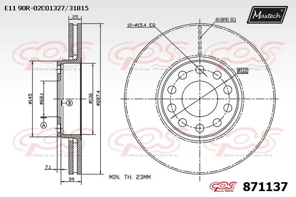 MAXTECH Bremsscheibe - 871137 - TothCarparts