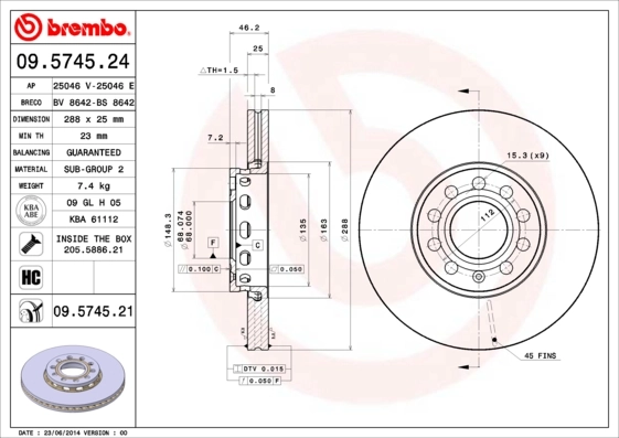 AP Bremsscheibe - 25046 E - TothCarparts