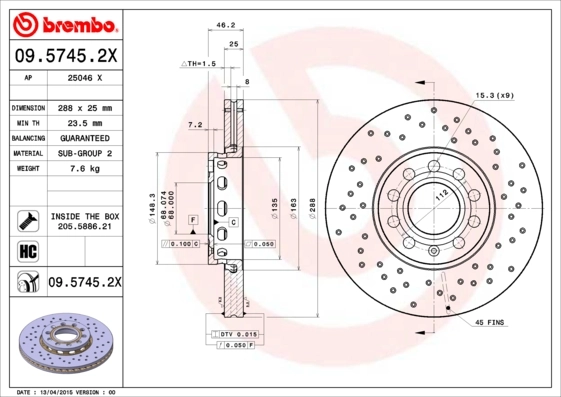 AP Bremsscheibe - 25046 X - TothCarparts