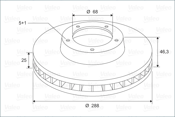 VALEO Bremsscheibe - 297222 - TothCarparts