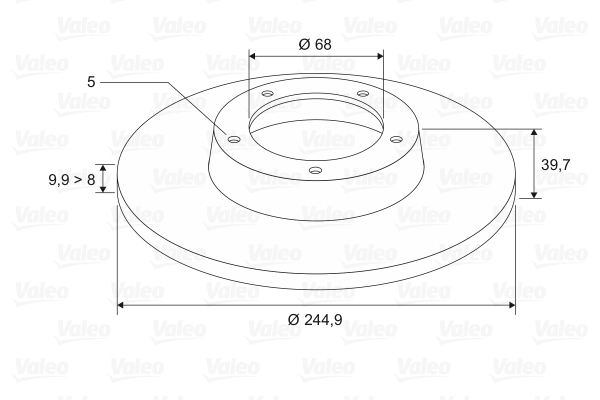 VALEO Bremsscheibe - 297807 - TothCarparts