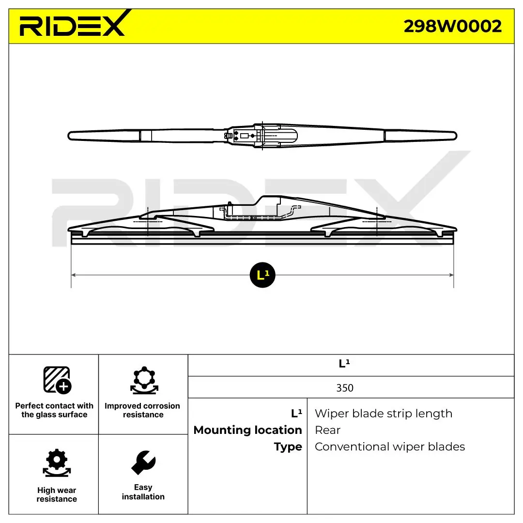 RIDEX Wischblatt - 298W0002 - TothCarparts