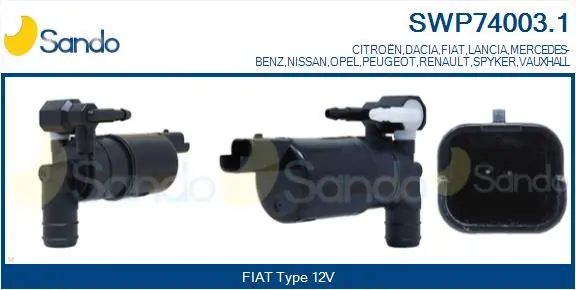 SANDO Waschwasserpumpe, Scheibenreinigung - SWP74003.1 - TothCarparts