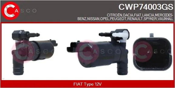 CASCO Waschwasserpumpe, Scheibenreinigung - CWP74003GS - TothCarparts