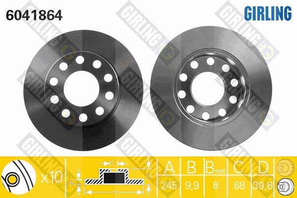 GIRLING Bremsscheibe - 6041864 - TothCarparts