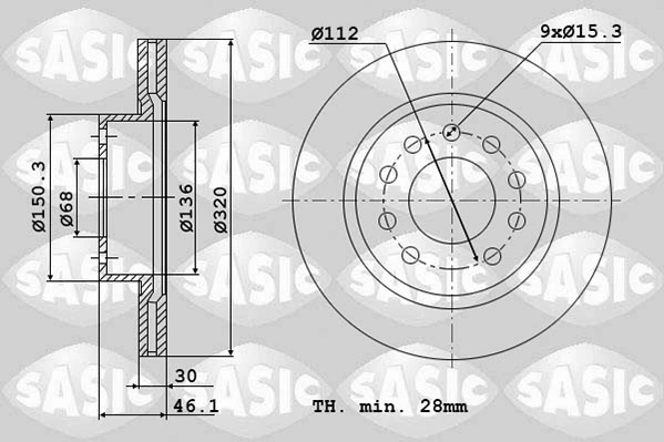 SASIC Bremsscheibe - 6106034 - TothCarparts