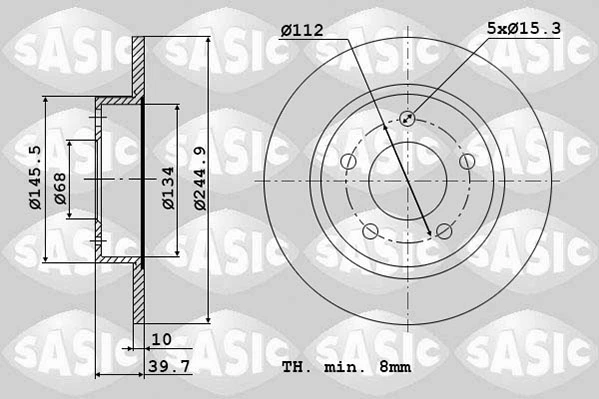 SASIC Bremsscheibe - 6106038 - TothCarparts