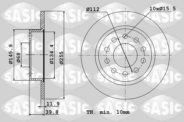 SASIC Bremsscheibe - 6106039 - TothCarparts