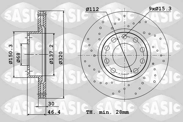 SASIC Bremsscheibe - 6106183 - TothCarparts