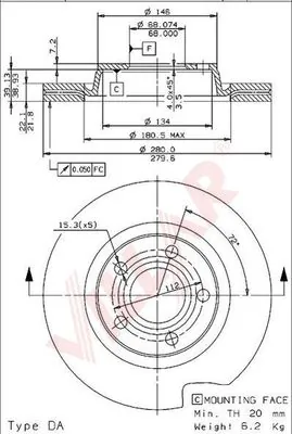 VILLAR Bremsscheibe - 628.0169 - TothCarparts