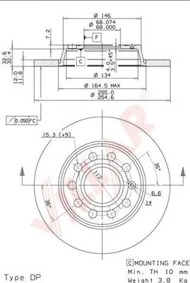 VILLAR Bremsscheibe - 628.2139 - TothCarparts