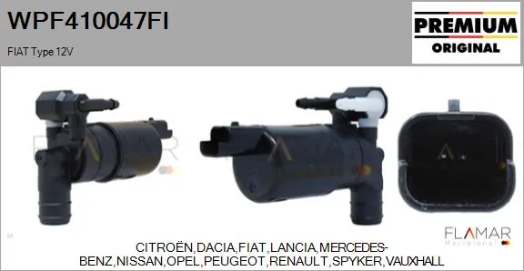 FLAMAR Waschwasserpumpe, Scheibenreinigung - WPF410047FI - TothCarparts