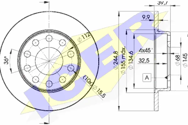 ICER Bremsscheibe - 78BD3637-2 - TothCarparts