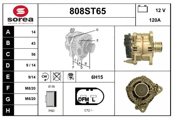 STARTCAR Generator - 808ST65 - TothCarparts