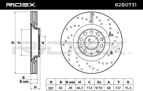 RIDEX Bremsscheibe - 82B0731 - TothCarparts