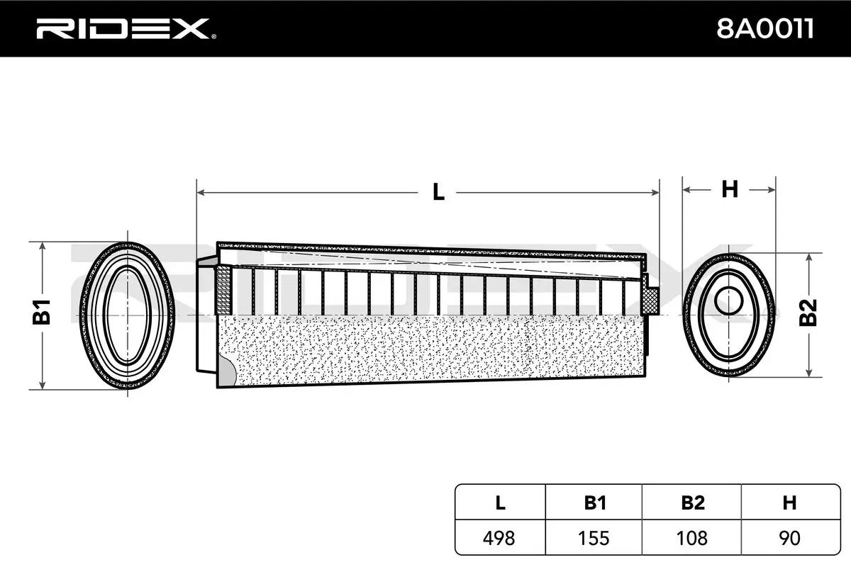 RIDEX Luftfilter - 8A0011 - TothCarparts