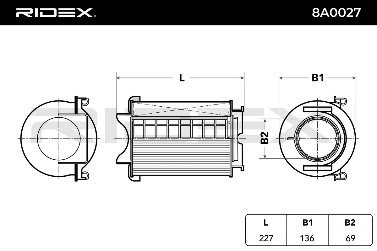 RIDEX Luftfilter - 8A0027 - TothCarparts