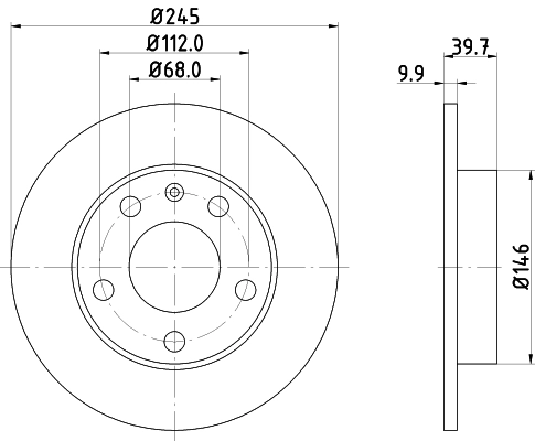 HELLA Bremsscheibe - 8DD 355 107-541 - TothCarparts