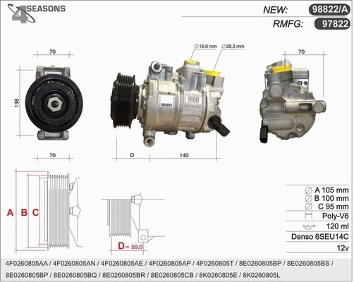 AHE Kompressor, Klimaanlage - 97822 - TothCarparts