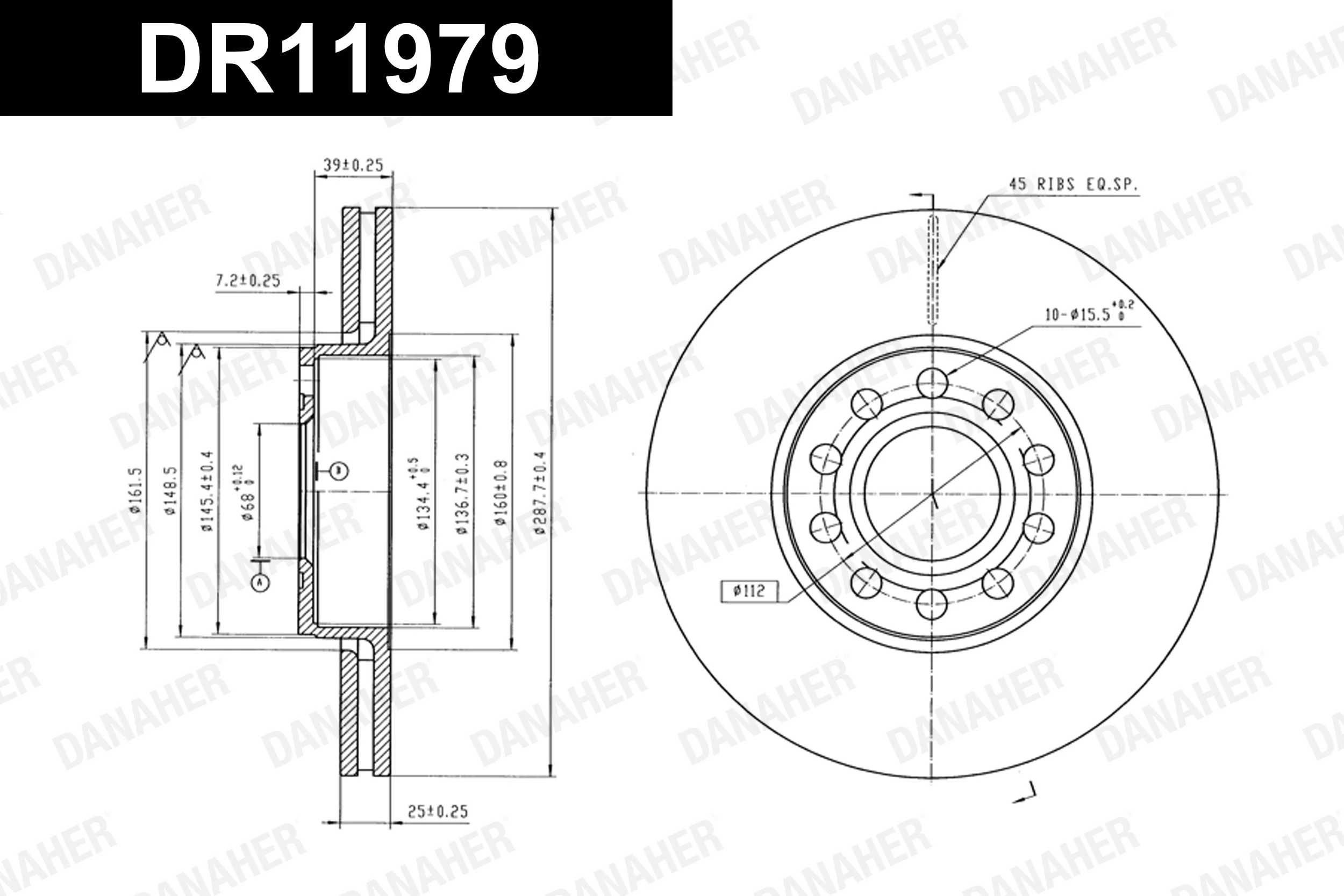 DANAHER Bremsscheibe - DR11979 - TothCarparts