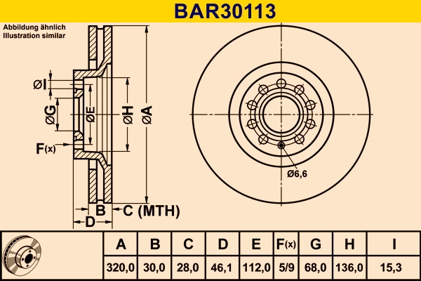 BARUM Bremsscheibe - BAR30113 - TothCarparts