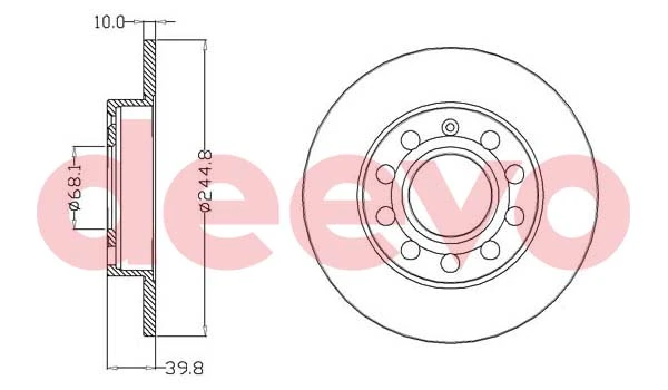 DEEVO Bremsscheibe - BD13820 - TothCarparts
