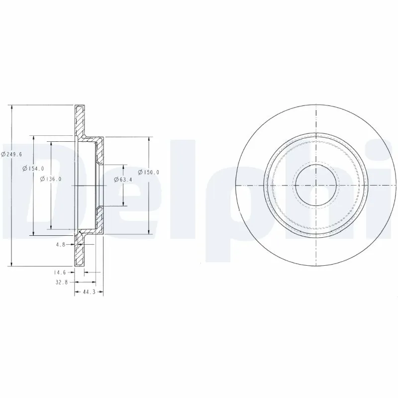 DELPHI Bremsscheibe - BG3673C - TothCarparts