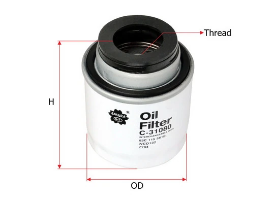 SAKURA Automotive Ölfilter - C-31080 - TothCarparts