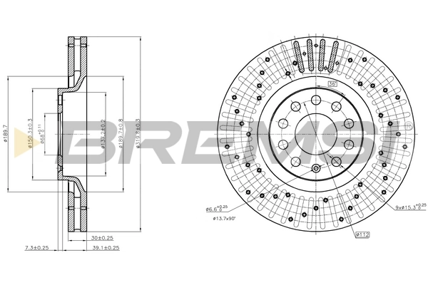 BREMSI Bremsscheibe - CD7422V - TothCarparts