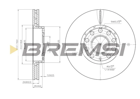 BREMSI Bremsscheibe - CD7706V - TothCarparts
