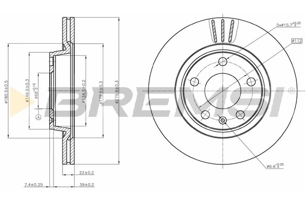 BREMSI Bremsscheibe - CD7708V - TothCarparts