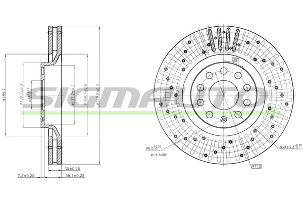 SIGMAUTO Bremsscheibe - DBB422V - TothCarparts