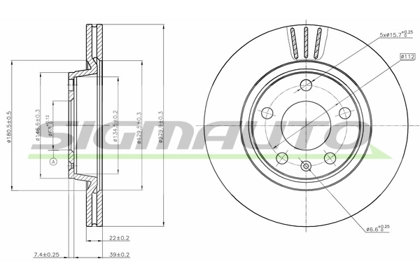 SIGMAUTO Bremsscheibe - DBB708V - TothCarparts