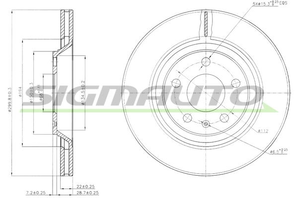 SIGMAUTO Bremsscheibe - DBB889V - TothCarparts