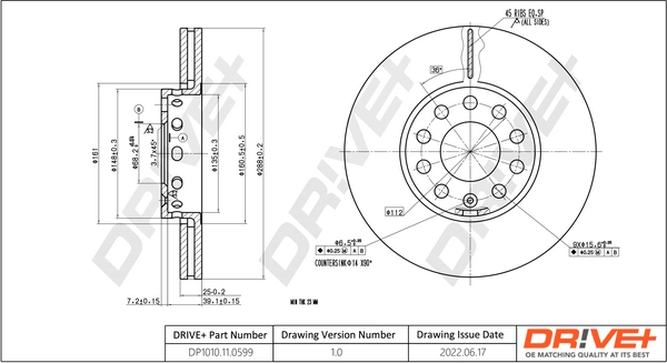 Dr!ve+ Bremsscheibe - DP1010.11.0599 - TothCarparts