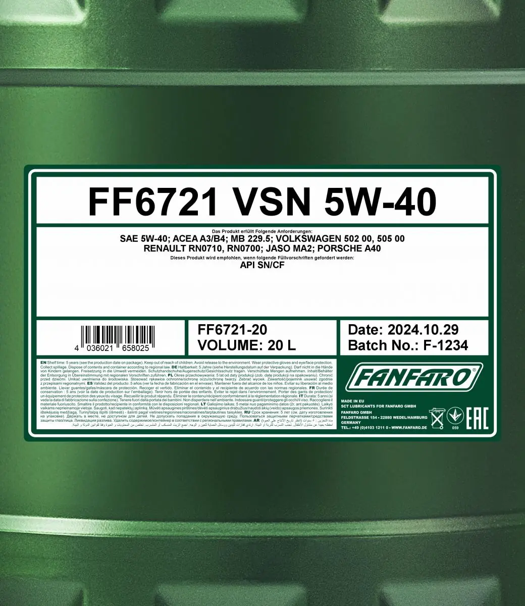 SCT - MANNOL Motoröl - FF6721-20 - TothCarparts