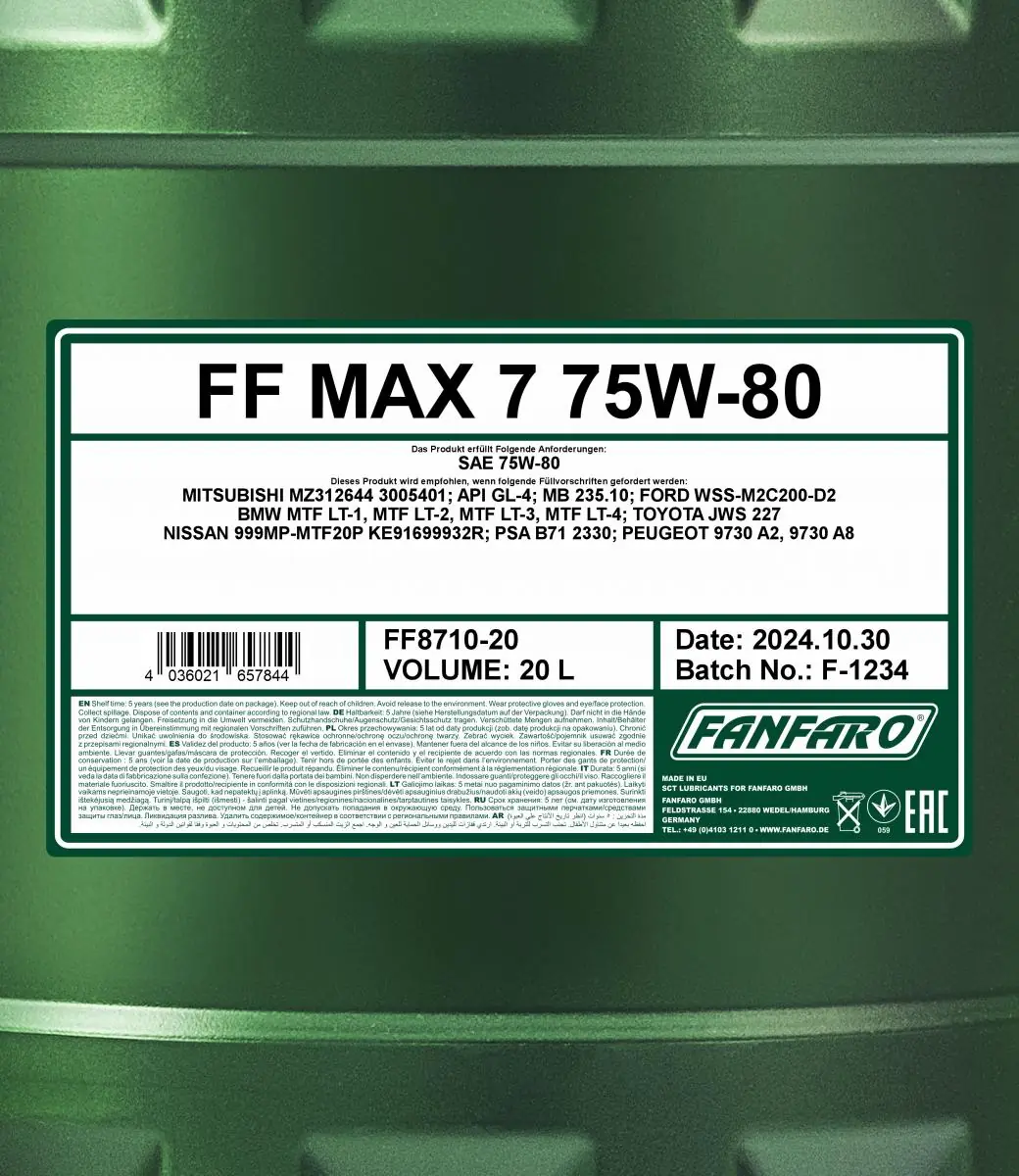 SCT - MANNOL Schaltgetriebeöl - FF8710-20 - TothCarparts