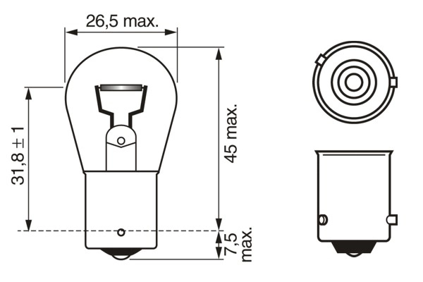 BOSCH Glühlampe, Blinkleuchte - 1 987 301 025 - TothCarparts