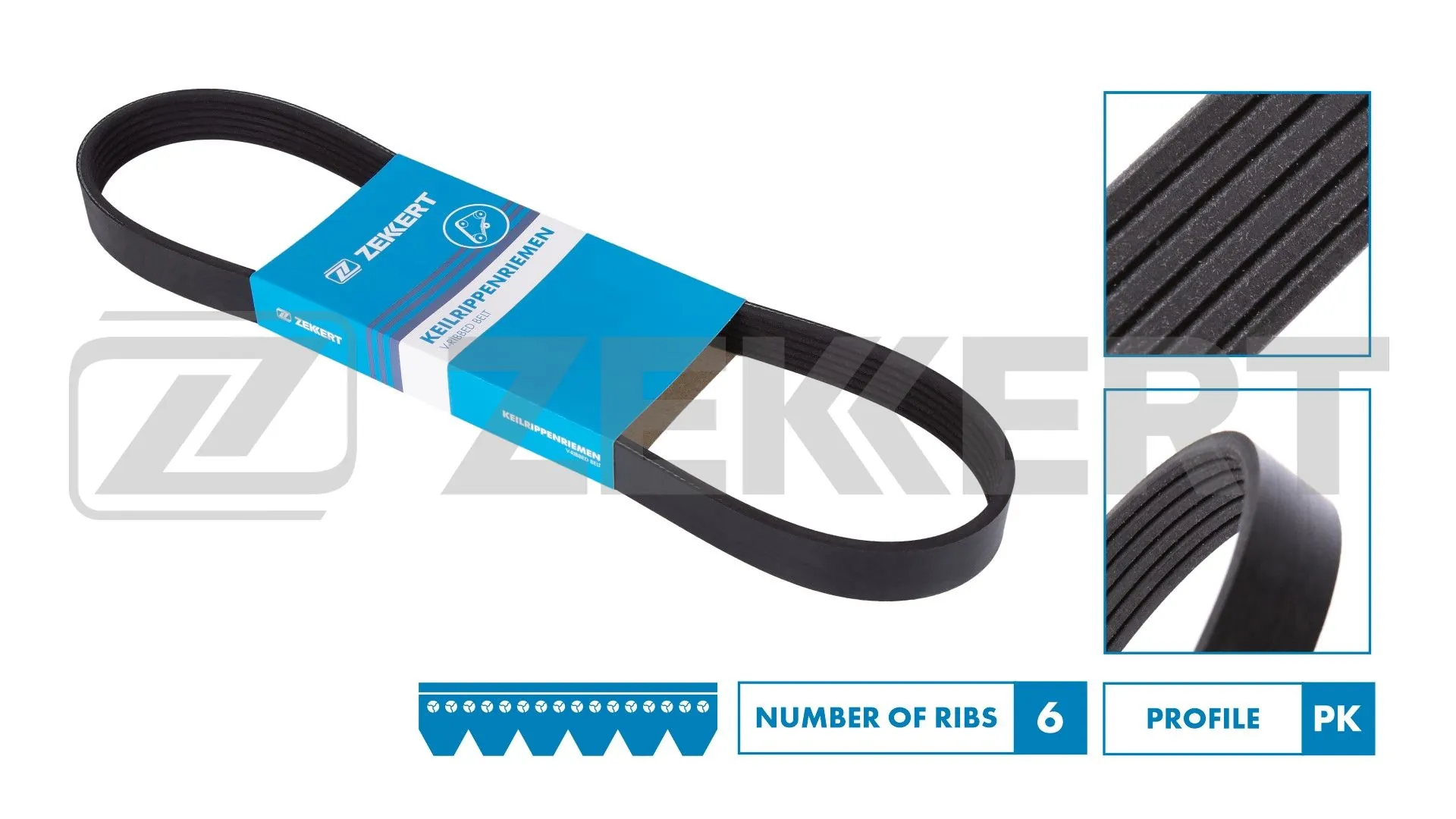 ZEKKERT Keilrippenriemen - KR-6PK1090 - TothCarparts