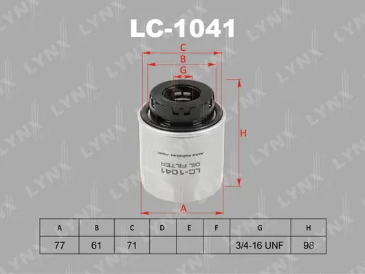LYNXAUTO Ölfilter - LC-1041 - TothCarparts