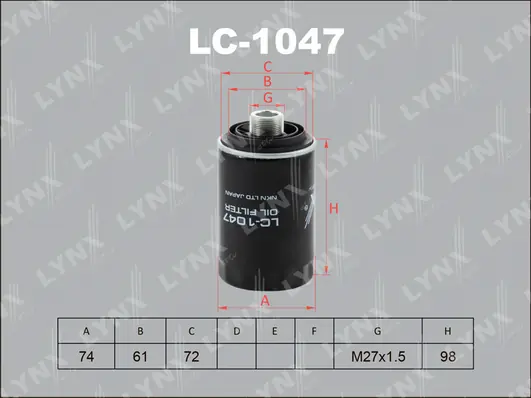 LYNXAUTO Ölfilter - LC-1047 - TothCarparts