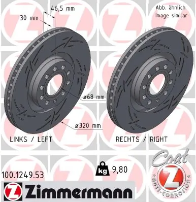 ZIMMERMANN Bremsscheibe - 100.1249.53 - TothCarparts