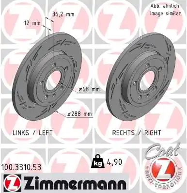 ZIMMERMANN Bremsscheibe - 100.3310.53 - TothCarparts