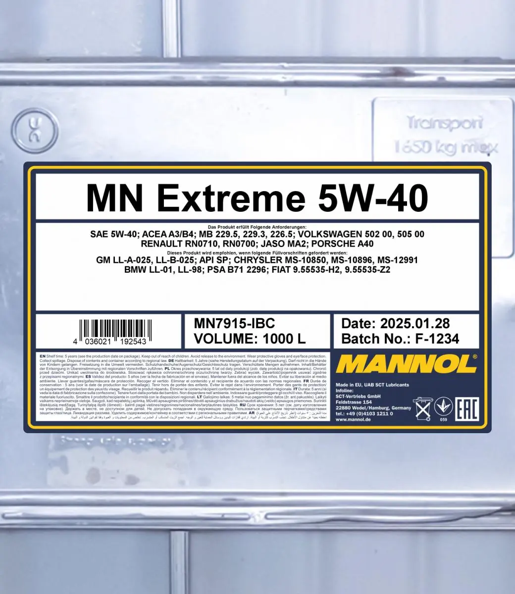 SCT - MANNOL Motoröl - MN7915-IBC - TothCarparts